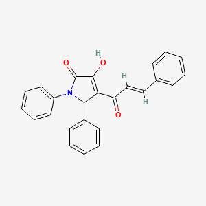 molecular formula C25H19NO3 B11707510 (4E)-4-[(2E)-1-hydroxy-3-phenylprop-2-en-1-ylidene]-1,5-diphenylpyrrolidine-2,3-dione 