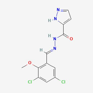 N'-[(E)-(3,5-dichloro-2-methoxyphenyl)methylidene]-1H-pyrazole-3-carbohydrazide