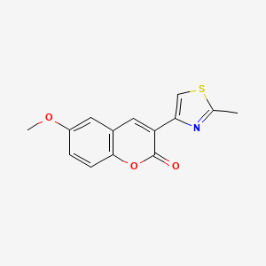 molecular formula C14H11NO3S B11707536 6-Methoxy-3-(2-methyl-1,3-thiazol-4-yl)-2H-chromen-2-one 