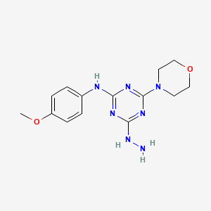 4-hydrazinyl-N-(4-methoxyphenyl)-6-(morpholin-4-yl)-1,3,5-triazin-2-amine