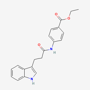 molecular formula C20H20N2O3 B11707560 ethyl 4-[3-(1H-indol-3-yl)propanamido]benzoate 