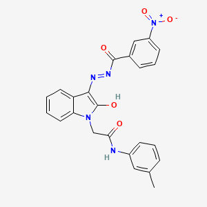 molecular formula C24H19N5O5 B11707596 N-(3-methylphenyl)-2-{(3Z)-3-[(3-nitrobenzoyl)hydrazono]-2-oxo-2,3-dihydro-1H-indol-1-yl}acetamide 