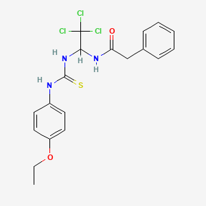 molecular formula C19H20Cl3N3O2S B11707651 2-phenyl-N-(2,2,2-trichloro-1-{[(4-ethoxyphenyl)carbamothioyl]amino}ethyl)acetamide CAS No. 294658-19-8