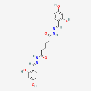 molecular formula C20H22N4O6 B11707695 N'~1~,N'~6~-bis[(E)-(2,4-dihydroxyphenyl)methylidene]hexanedihydrazide 