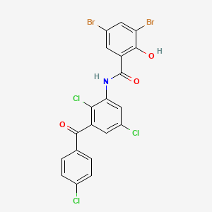 molecular formula C20H10Br2Cl3NO3 B11707697 3,5-dibromo-N-[2,5-dichloro-3-(4-chlorobenzoyl)phenyl]-2-hydroxybenzamide 