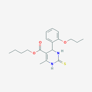 Butyl 6-methyl-4-(2-propoxyphenyl)-2-thioxo-1,2,3,4-tetrahydropyrimidine-5-carboxylate