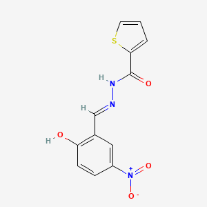 molecular formula C12H9N3O4S B11707720 N'-(2-hydroxy-5-nitrobenzylidene)-2-thiophenecarbohydrazide 