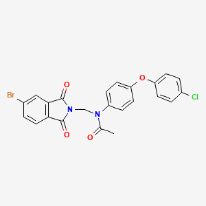 molecular formula C23H16BrClN2O4 B11707751 N-[(5-bromo-1,3-dioxoisoindol-2-yl)methyl]-N-[4-(4-chlorophenoxy)phenyl]acetamide 