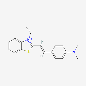 molecular formula C19H21N2S+ B11707785 (E)-2-(4-(Dimethylamino)styryl)-3-ethylbenzo[d]thiazol-3-ium 