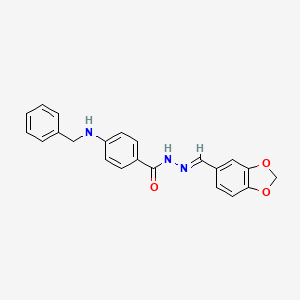 molecular formula C22H19N3O3 B11707793 N'-[(E)-1,3-benzodioxol-5-ylmethylidene]-4-(benzylamino)benzohydrazide 