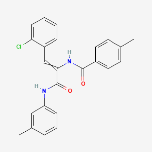 molecular formula C24H21ClN2O2 B11707794 N-(1-(2-chlorophenyl)-3-oxo-3-(m-tolylamino)prop-1-en-2-yl)-4-methylbenzamide 