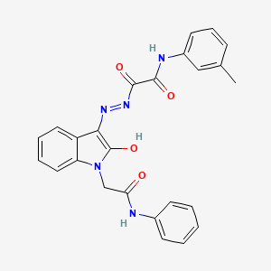 N-(3-Methylphenyl)-1-{N'-[(3E)-2-oxo-1-[(phenylcarbamoyl)methyl]-2,3-dihydro-1H-indol-3-ylidene]hydrazinecarbonyl}formamide