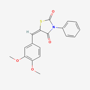 molecular formula C18H15NO4S B11707879 (5E)-5-(3,4-dimethoxybenzylidene)-3-phenyl-1,3-thiazolidine-2,4-dione 