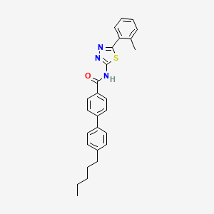 N-[5-(2-Methylphenyl)-1,3,4-thiadiazol-2-YL]-4'-pentyl-[1,1'-biphenyl]-4-carboxamide