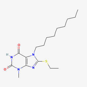 8-(ethylsulfanyl)-3-methyl-7-nonyl-2,3,6,7-tetrahydro-1H-purine-2,6-dione