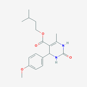 molecular formula C18H24N2O4 B11707917 3-Methylbutyl 4-(4-methoxyphenyl)-6-methyl-2-oxo-1,2,3,4-tetrahydropyrimidine-5-carboxylate 