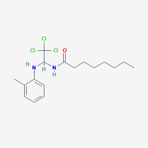 molecular formula C17H25Cl3N2O B11707942 N-{2,2,2-trichloro-1-[(2-methylphenyl)amino]ethyl}octanamide 