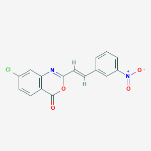 molecular formula C16H9ClN2O4 B11707947 7-chloro-2-[(E)-2-(3-nitrophenyl)ethenyl]-4H-3,1-benzoxazin-4-one 