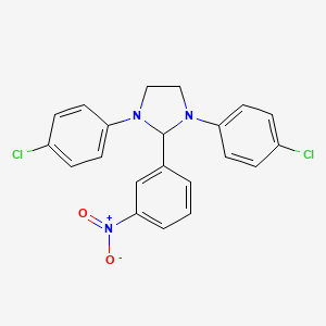 molecular formula C21H17Cl2N3O2 B11707958 1,3-Bis(4-chlorophenyl)-2-(3-nitrophenyl)imidazolidine 