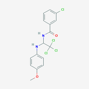 3-Chloro-N-(2,2,2-trichloro-1-(4-methoxyanilino)ethyl)benzamide