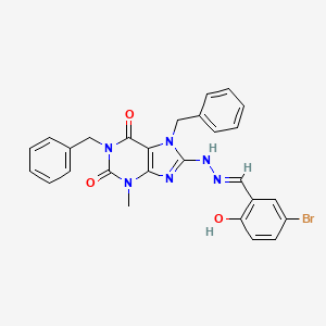 molecular formula C27H23BrN6O3 B11707996 5-Bromo-2-hydroxybenzaldehyde (1,7-dibenzyl-3-methyl-2,6-dioxo-2,3,6,7-tetrahydro-1H-purin-8-YL)hydrazone 