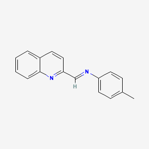 Benzenamine, 4-methyl-N-(2-quinolinylmethylene)-