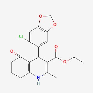 Ethyl 4-(6-chloro-1,3-benzodioxol-5-yl)-2-methyl-5-oxo-1,4,5,6,7,8-hexahydroquinoline-3-carboxylate