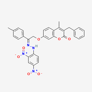 3-benzyl-7-{[(2Z)-2-[2-(2,4-dinitrophenyl)hydrazinylidene]-2-(4-methylphenyl)ethyl]oxy}-4-methyl-2H-chromen-2-one