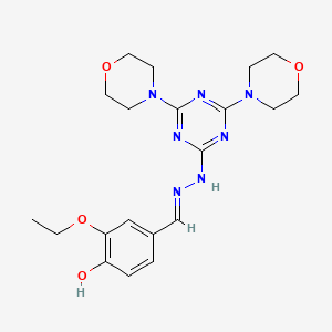 4-[(E)-{2-[4,6-di(morpholin-4-yl)-1,3,5-triazin-2-yl]hydrazinylidene}methyl]-2-ethoxyphenol