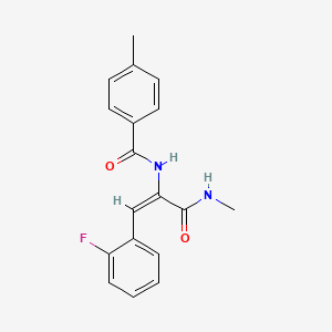 N-[(1E)-1-(2-fluorophenyl)-3-(methylamino)-3-oxoprop-1-en-2-yl]-4-methylbenzamide