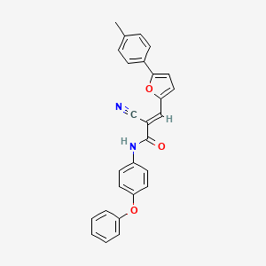 molecular formula C27H20N2O3 B11708083 (2E)-2-cyano-3-[5-(4-methylphenyl)furan-2-yl]-N-(4-phenoxyphenyl)prop-2-enamide 