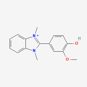 molecular formula C16H17N2O2+ B11708122 2-(4-hydroxy-3-methoxyphenyl)-1,3-dimethyl-1H-3,1-benzimidazol-3-ium 