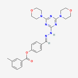 4-[(E)-{2-[4,6-di(morpholin-4-yl)-1,3,5-triazin-2-yl]hydrazinylidene}methyl]phenyl 3-methylbenzoate