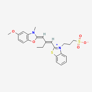 5-Methoxy-3-methyl-2-(2-((3-(3-sulphonatopropyl)-3H-benzothiazol-2-ylidene)methyl)but-1-enyl)benzoxazolium