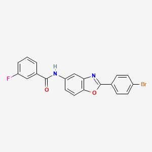 molecular formula C20H12BrFN2O2 B11708198 N-[2-(4-bromophenyl)-1,3-benzoxazol-5-yl]-3-fluorobenzamide 