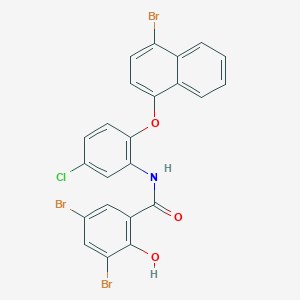 3,5-dibromo-N-{2-[(4-bromonaphthalen-1-yl)oxy]-5-chlorophenyl}-2-hydroxybenzamide