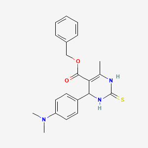 molecular formula C21H23N3O2S B11708216 Benzyl 4-[4-(dimethylamino)phenyl]-6-methyl-2-thioxo-1,2,3,4-tetrahydropyrimidine-5-carboxylate 