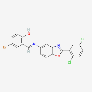 molecular formula C20H11BrCl2N2O2 B11708222 4-bromo-2-[(E)-{[2-(2,5-dichlorophenyl)-1,3-benzoxazol-5-yl]imino}methyl]phenol 