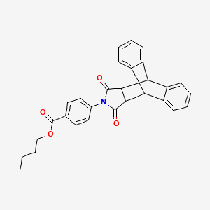 molecular formula C29H25NO4 B11708234 Butyl 4-(16,18-dioxo-17-azapentacyclo[6.6.5.0~2,7~.0~9,14~.0~15,19~]nonadeca-2,4,6,9,11,13-hexaen-17-yl)benzoate (non-preferred name) 