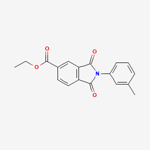 molecular formula C18H15NO4 B11708236 ethyl 2-(3-methylphenyl)-1,3-dioxo-2,3-dihydro-1H-isoindole-5-carboxylate 