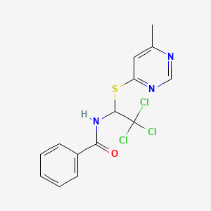 N-{2,2,2-trichloro-1-[(6-methylpyrimidin-4-yl)sulfanyl]ethyl}benzamide