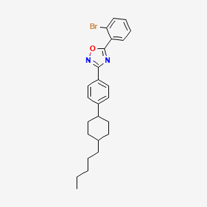 molecular formula C25H29BrN2O B11708295 5-(2-Bromophenyl)-3-[4-(4-pentylcyclohexyl)phenyl]-1,2,4-oxadiazole 