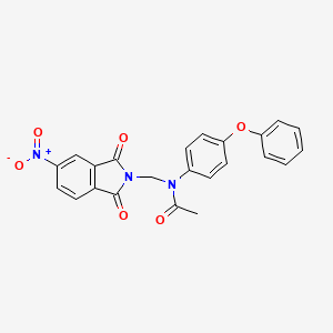 molecular formula C23H17N3O6 B11708307 N-[(5-nitro-1,3-dioxo-1,3-dihydro-2H-isoindol-2-yl)methyl]-N-(4-phenoxyphenyl)acetamide 