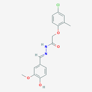 molecular formula C17H17ClN2O4 B11708326 2-(4-chloro-2-methylphenoxy)-N'-[(E)-(4-hydroxy-3-methoxyphenyl)methylidene]acetohydrazide 