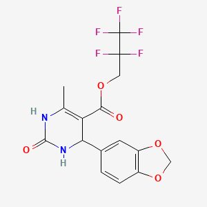 2,2,3,3,3-pentafluoropropyl 4-(1,3-benzodioxol-5-yl)-6-methyl-2-oxo-3,4-dihydro-1H-pyrimidine-5-carboxylate