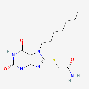 2-[(7-heptyl-3-methyl-2,6-dioxo-2,3,6,7-tetrahydro-1H-purin-8-yl)sulfanyl]acetamide