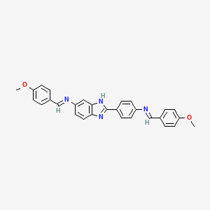 N-[(E)-(4-methoxyphenyl)methylidene]-2-(4-{[(E)-(4-methoxyphenyl)methylidene]amino}phenyl)-1H-benzimidazol-5-amine