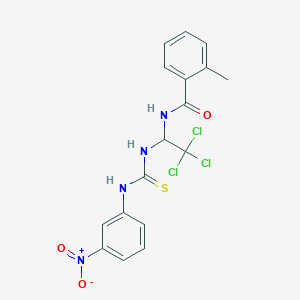 2-methyl-N-(2,2,2-trichloro-1-{[(3-nitrophenyl)carbamothioyl]amino}ethyl)benzamide