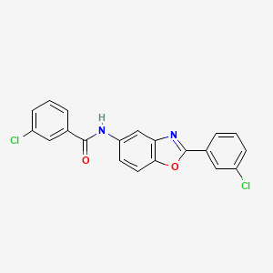 molecular formula C20H12Cl2N2O2 B11708510 3-chloro-N-[2-(3-chlorophenyl)-1,3-benzoxazol-5-yl]benzamide 