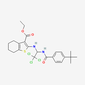 Ethyl 2-((1-(4-(tert-butyl)benzamido)-2,2,2-trichloroethyl)amino)-4,5,6,7-tetrahydrobenzo[b]thiophene-3-carboxylate